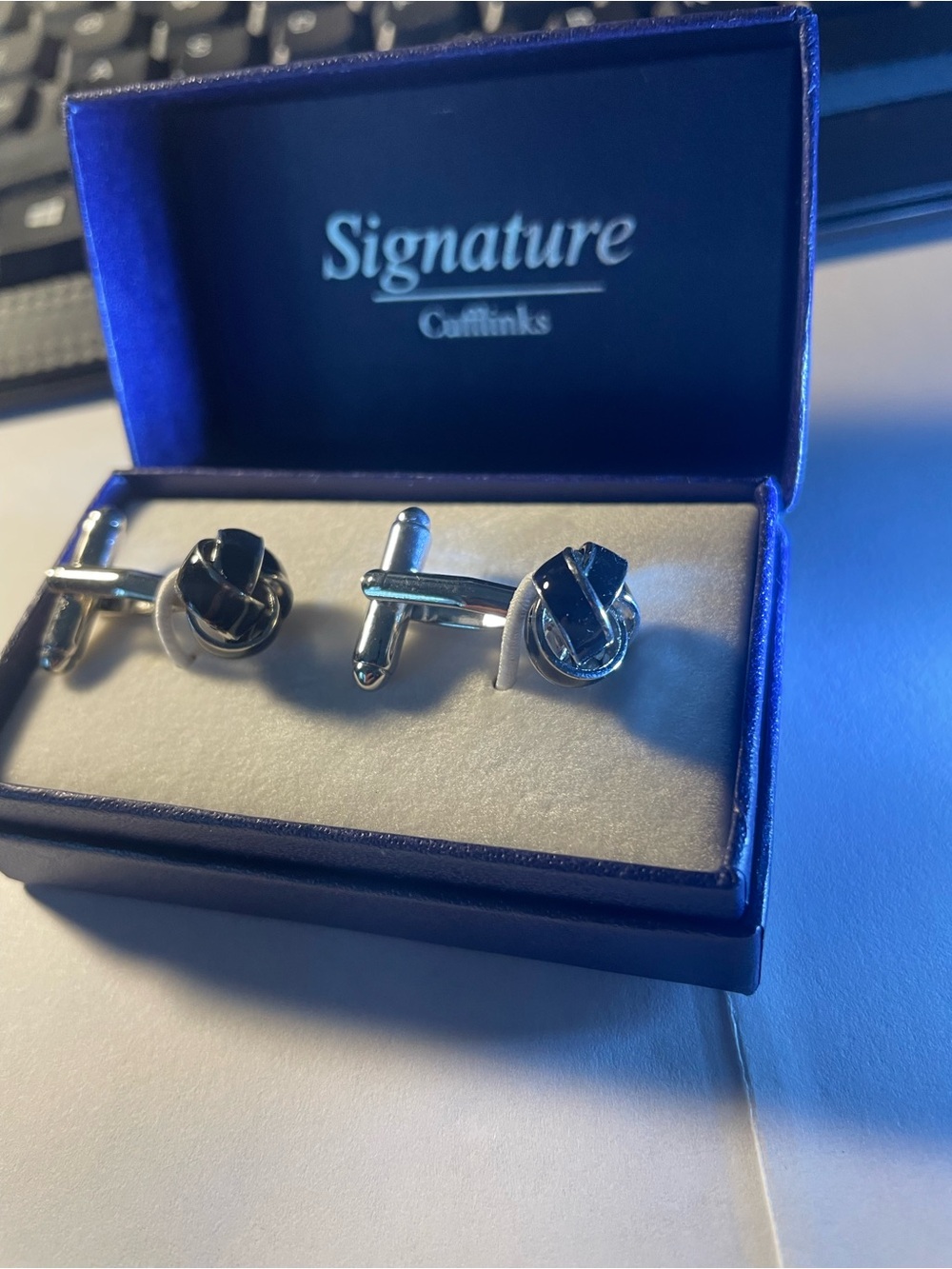 Signature Cufflinks silver black onyx
